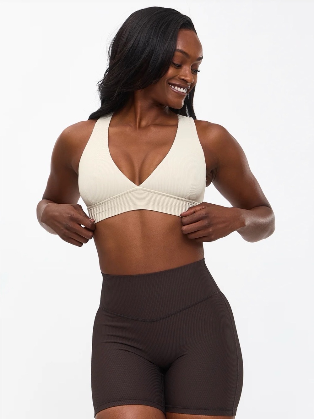 V neck sports bra